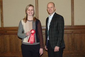 First prize winner, Victoria Seip, University of Guelph with Ben Willing