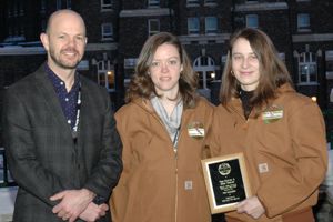 Ben Willing (left) and winners Gillian Greaves (center) and Tess Faulkner South West Ontario Veterinary Services